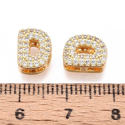 Brass Micro Pave Clear Cubic Zirconia Beads KK-T071-17G-D-1