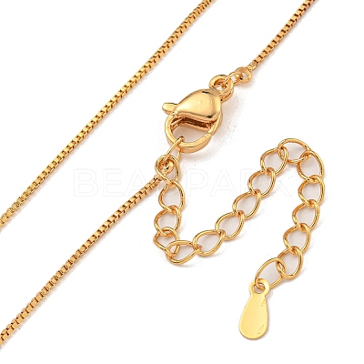Brass Box Chain Necklaces for Women NJEW-U011-02G-1