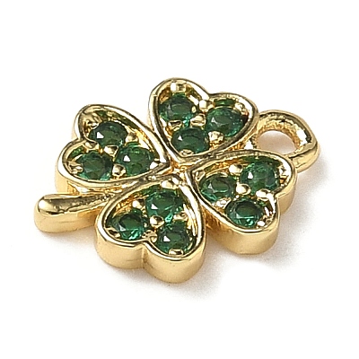 Brass Micro Pave Cubic Zirconia Charms X-KK-I276-44G-1