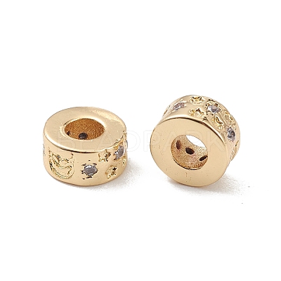Rack Plating Brass Micro Pave Clear Cubic Zirconia Beads KK-L155-50G-1