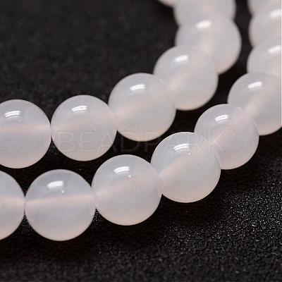 Natural White Agate Bead Strands G-G880-03-8mm-1