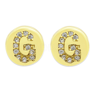 Brass Micro Pave Clear Cubic Zirconia Beads KK-T030-LA843-GX3-1