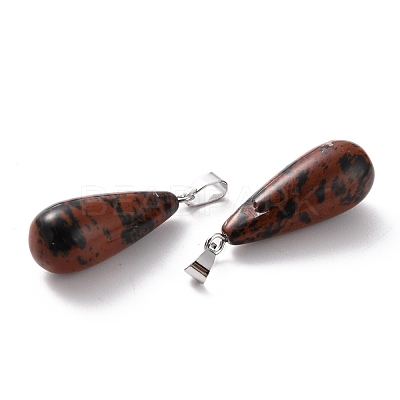 Natural Mahogany Obsidian Pendants G-F707-22-1