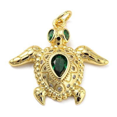 Rack Plating Brass Cubic Zirconia Pendants X-KK-M258-09G-1
