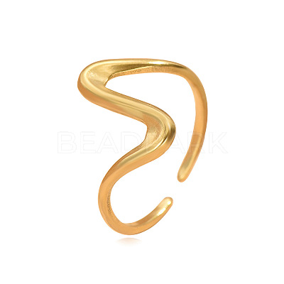 Wave 304 Stainless Steel Cuff Rings FS-WG0CC98-02-1