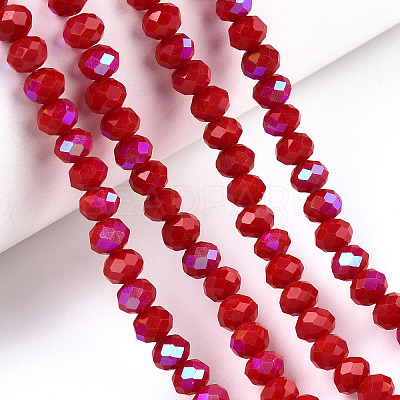 Electroplate Opaque Solid Color Glass Beads Strands X-EGLA-A034-P3mm-L21-1