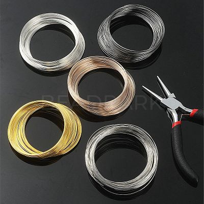300 Circles 5 Colors Steel Memory Wire TWIR-YW0001-03-1