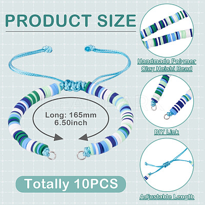 Handmade Polymer Clay Heishi Bead Bracelet Making AJEW-TAC00080-1
