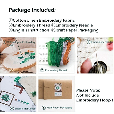 Flower Pattern DIY Embroidery Kit DIY-P077-024-1