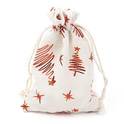 Christmas Theme Cotton Fabric Cloth Bag X-ABAG-H104-B19-1