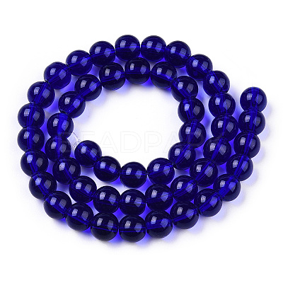 Transparent Glass Beads Strands X-GLAA-T032-T10mm-15-1
