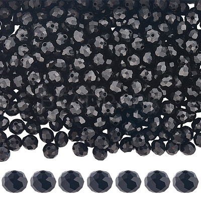 Opaque Solid Color Glass Beads Strands EGLA-LT0001-04B-1
