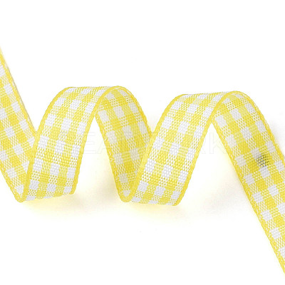 Single Face Plaid Polyester Satin Ribbon SRIB-T009-10A-1