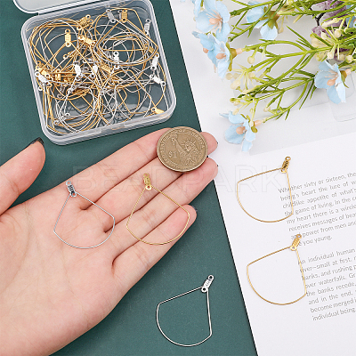 48Pcs 2 Color 304 Stainless Steel Wire Pendants STAS-CA0002-04-1