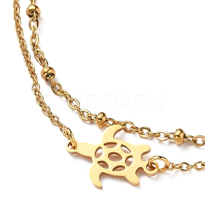 Ion Plating(IP) 304 Stainless Steel Multi-strand Anklets AJEW-AN00332-01-1