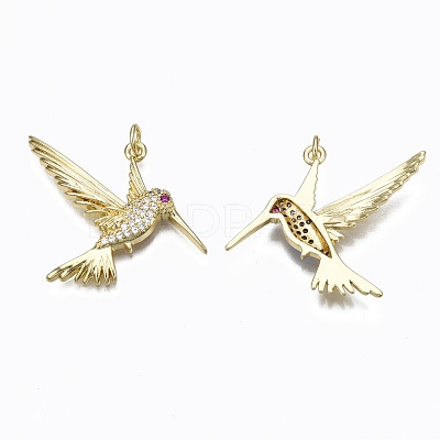 Brass Micro Pave Cubic Zirconia Pendants ZIRC-N039-147B-NF-1