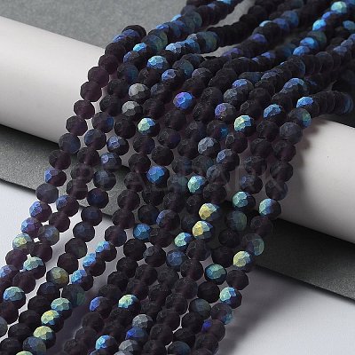 Transparent Glass Beads Strands EGLA-A044-T8mm-MB15-1