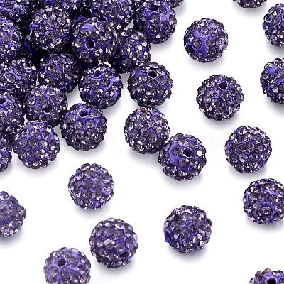 Polymer Clay Pave Rhinestone Beads RB-Q197-10mm-16-1
