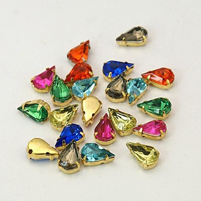 Sew on Rhinestone X-GACR-A001-6x10-G-1