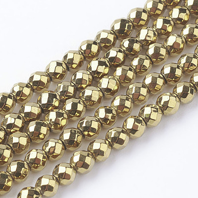 Non-Magnetic Synthetic Hematite Beads Strands X-G-G092-3mm-1-1