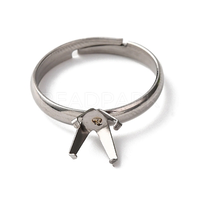 304 Stainless Steel Cuff Ring Components STAS-D372-01P-06-1