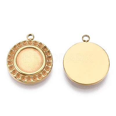 304 Stainless Steel Pendant Cabochon Settings STAS-T060-56G-1