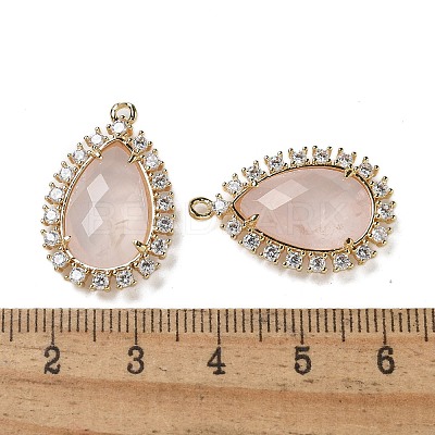 Natural Rose Quartz Faceted Teardrop Pendants G-I375-01G-16-1
