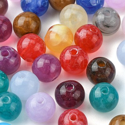 Round Imitation Gemstone Acrylic Beads X-OACR-R029-8mm-M-1