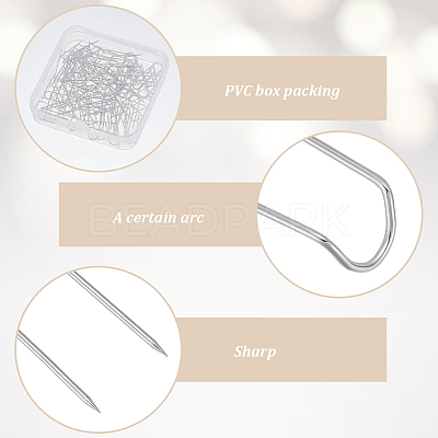 100Pcs Stainless Steel U Shaped Cloth Locating Needle for Sewing Quilting Crafts and Embroidery DIY-SP0007-55P-1