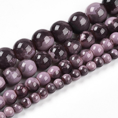 Baking Paint Glass Beads Strands DGLA-N003-6mm-C09-1