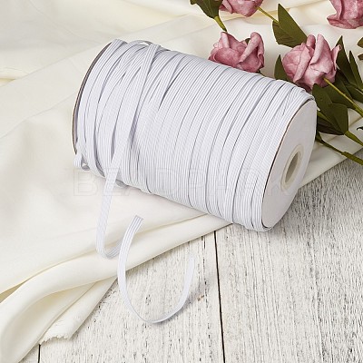 1/4 inch Flat Braided Elastic Rope Cord EC-R030-6mm-01-1