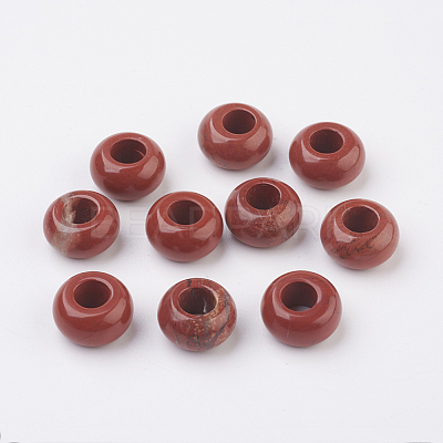Natural Red Jasper European Beads G-G740-14x8mm-04-1