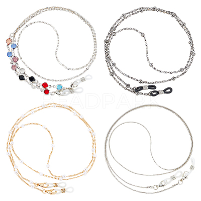 4Pcs 4 Styles Iron & Alloy Eyeglasses Chains AJEW-CN0002-75A-1