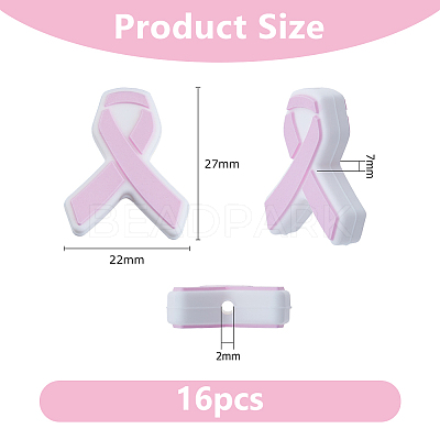16Pcs Silicone Focal Beads SIL-DC0001-57-1