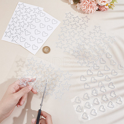 10 Sheets 2 Style Rhinestones Face Sticker FIND-GO0001-59-1