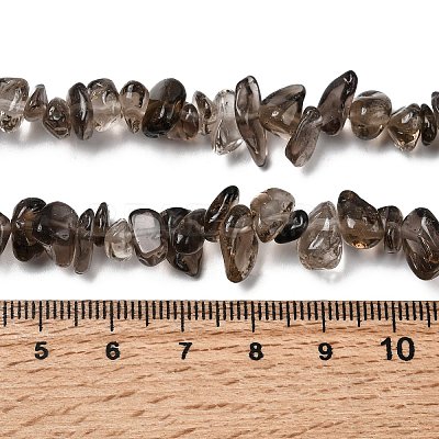Natural Smoky Quartz Chips Beads Strands F037-1