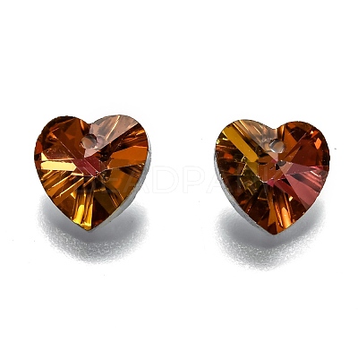 Electroplate Glass Charms X-G030V10mm-001CP-1