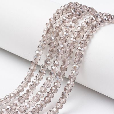 Electroplate Transparent Glass Beads Strands EGLA-A034-T4mm-E09-1