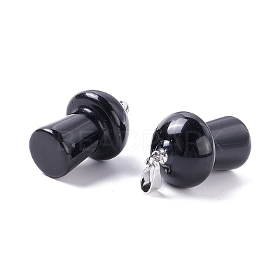 Natural Obsidian Pendants G-M380-B07-P-1