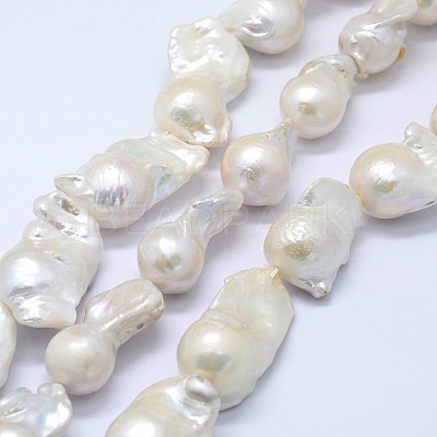 Natural Baroque Pearl Keshi Pearl Beads Strands PEAR-K004-15-1