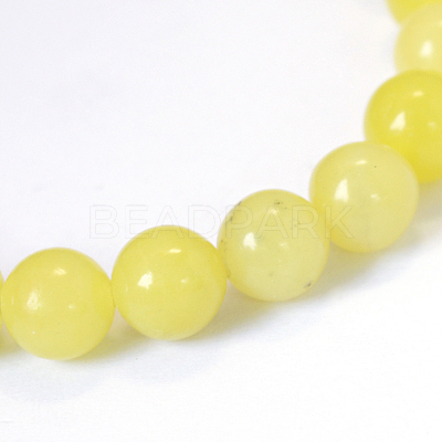 Natural Lemon Jade Round Bead Strands X-G-E334-10mm-07-1