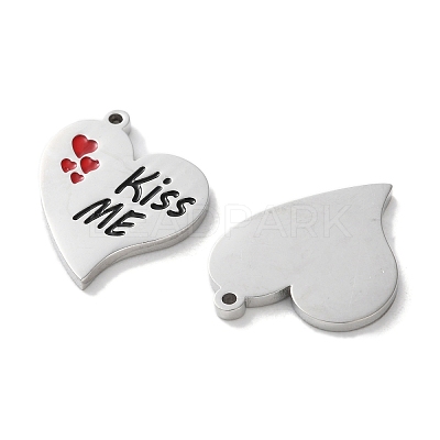 304 Stainless Steel Enamel Pendants STAS-M102-13P-03-1