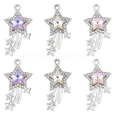 12Pcs 3 Colors Glass Pendants GLAA-YW0004-63A-1