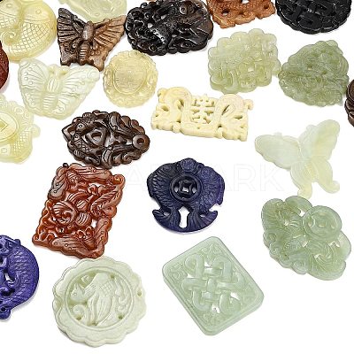 Natural Xiuyan Jade Findings Kits GG-CBA04B0-02-1