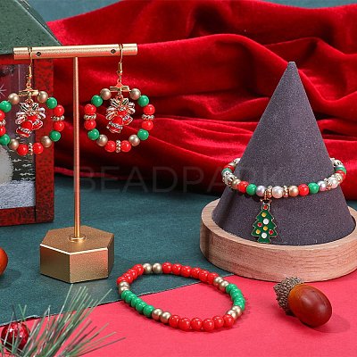 1200Pcs 4 Colors Christmas Themed Opaque Acrylic Beads MACR-SC0001-41-1