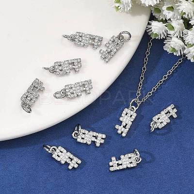SHEGRACE Brass Micro Pave Clear Cubic Zirconia Pendants XGRQ2C218-408P-1