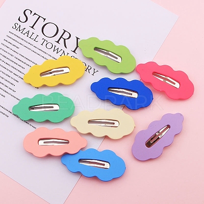 Cute Cream Color Leaf Shape Alloy Snap Hair Clips OHAR-PW0003-094-1