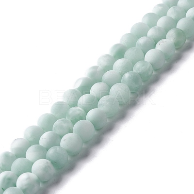 Frosted Natural Glass Beads Strands G-I247-15I-1