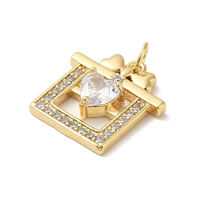 Brass Cubic Zirconia Pendants KK-K349-22-1