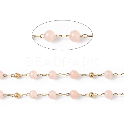 Dyed Natural Jade Round Beaded Chain CHS-C006-01B-1